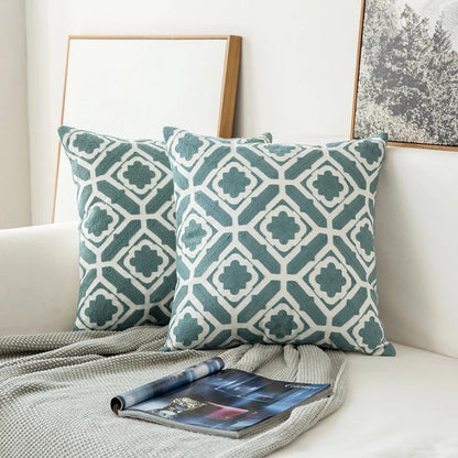 Sage Green Patterns Cushion Cover boho