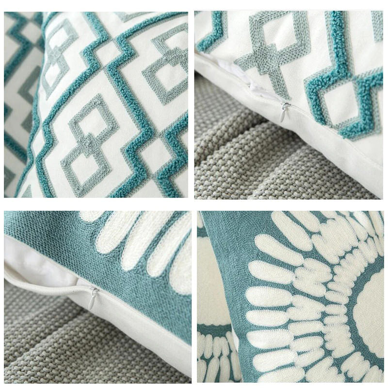 Sage Green Patterns Cushion Cover boho