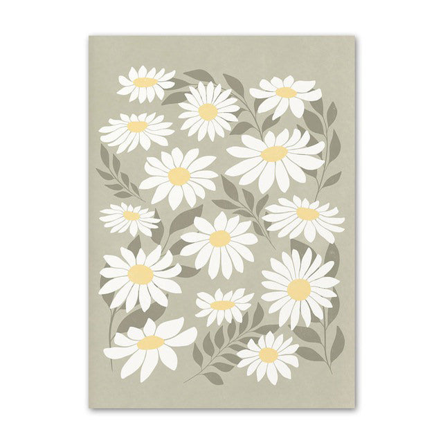 Sage Green Flowers Canvas Posters floral pale pastel sage SUB CATEGORY_Posters