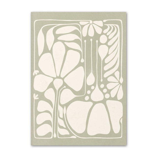 Sage Green Flowers Canvas Posters floral pale pastel sage SUB CATEGORY_Posters