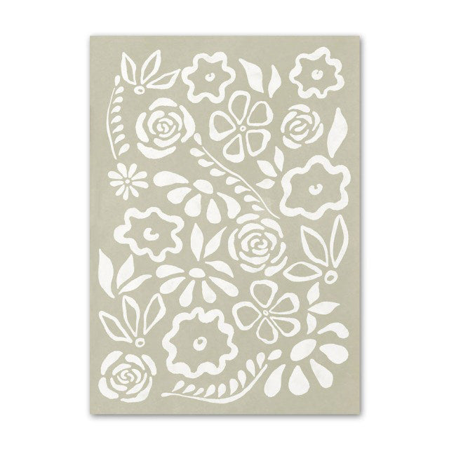 Sage Green Flowers Canvas Posters floral pale pastel sage SUB CATEGORY_Posters