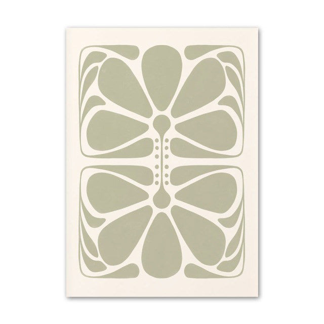 Sage Green Flowers Canvas Posters floral pale pastel sage SUB CATEGORY_Posters