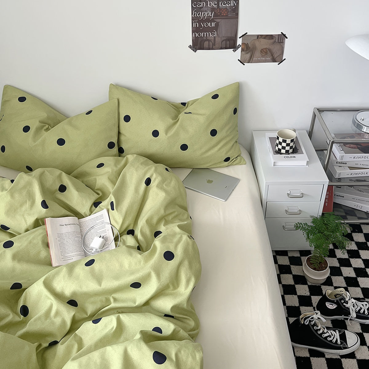 Sage Green Polka Dot Bedding Set