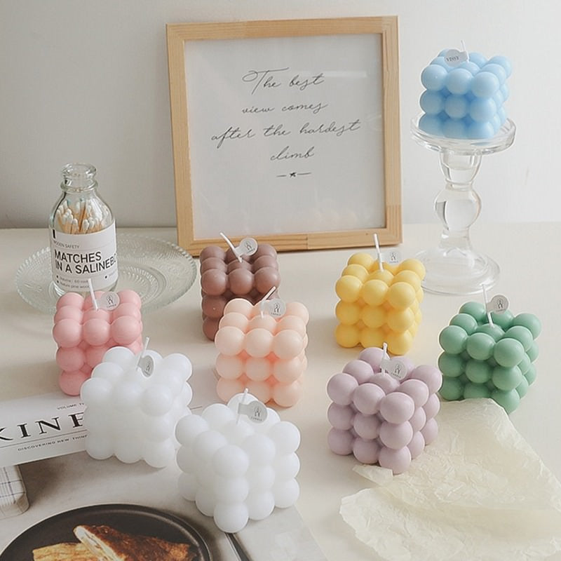 Bubble Cube Scented Candle AESTHETIC_Danish Pastel SUB CATEGORY_Desk Accessories