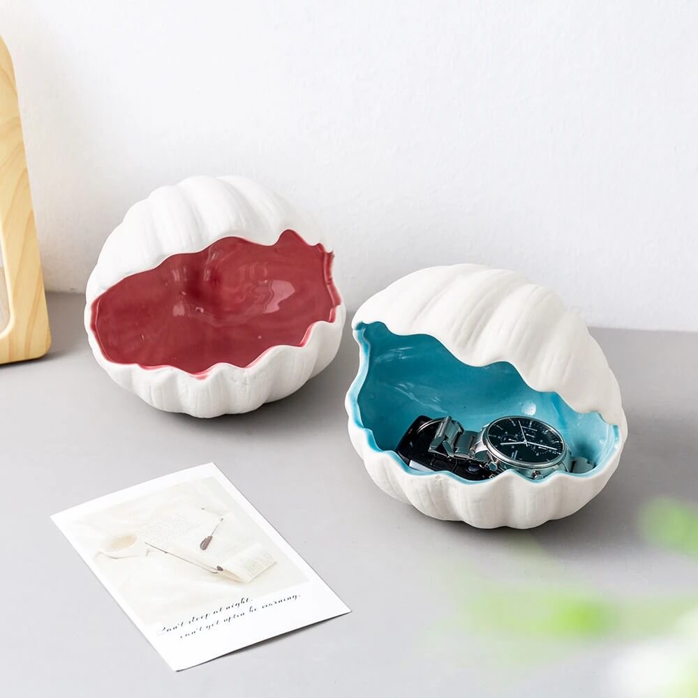 Seashell Ceramic Jewelry Tray crystal organizer tray