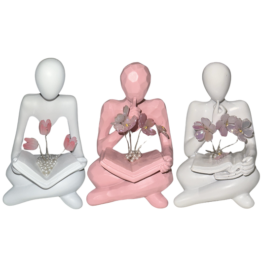 Illuminated Rose Reader Sculpture