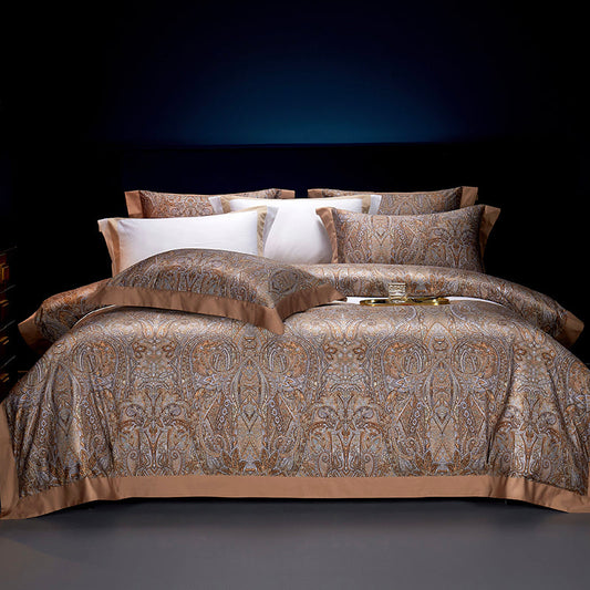 Kashan Paisley Egyptian Cotton Bedding Set allsheets Bedding Bedding set botanical California King size bedding Color_Beige cotton Cover Double Duvet Egyptian King size bedding Material_Egyptian Cotton Queen size bedding Set Silky Size_California King Size_Double Size_King Size_Queen Size_Super King Size_USA King Size_USA Queen style superking Thread Count_600TC us USA King size bedding USAQUEEN
