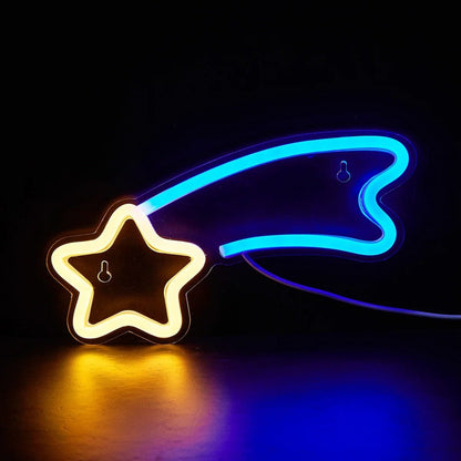 Shooting Star LED Wall Neon Sign