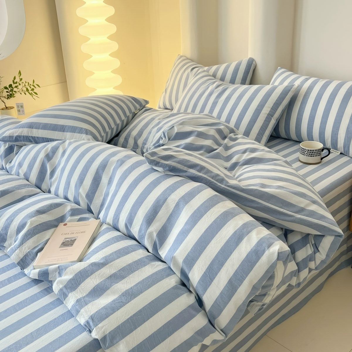 Simple Pastel Striped Bedding Set