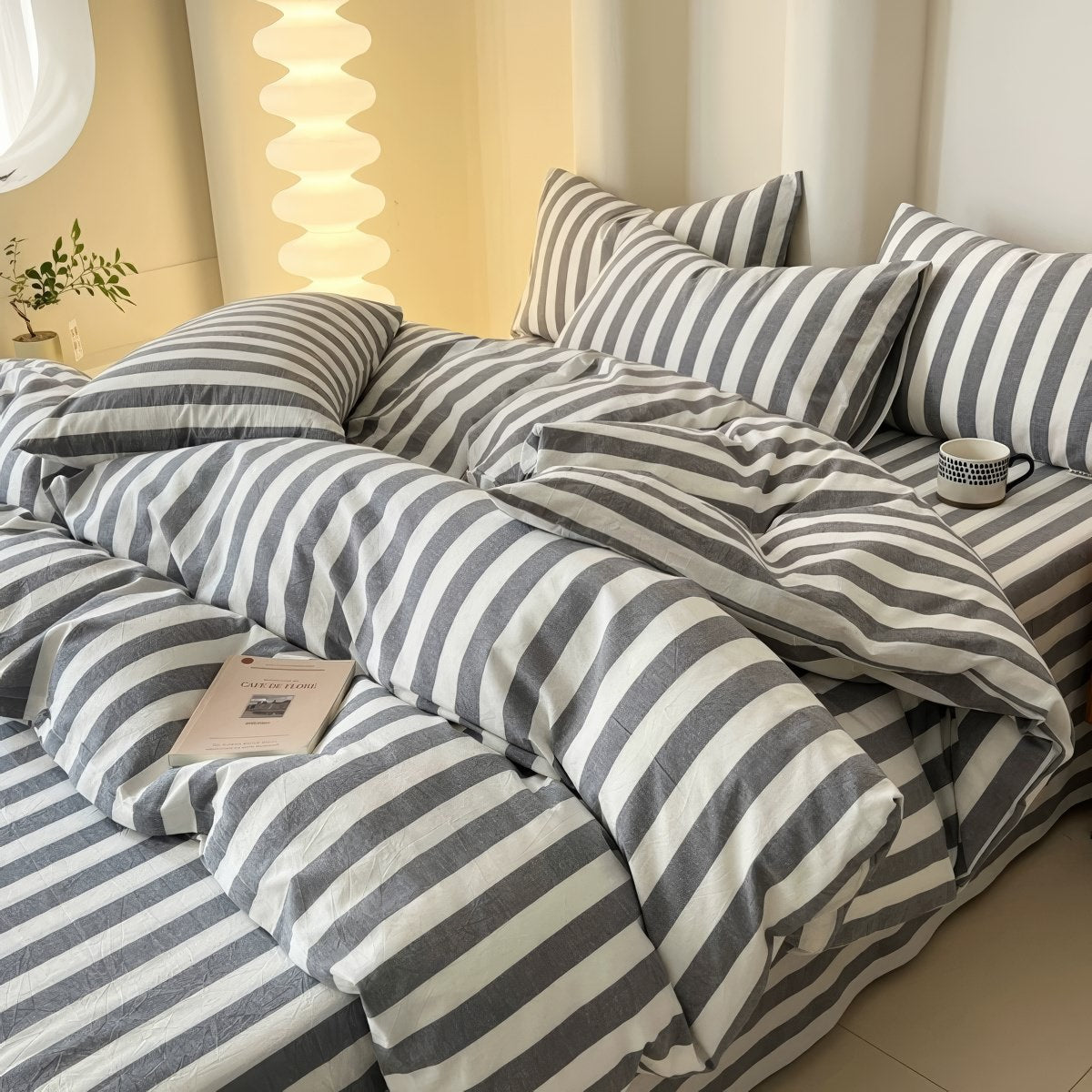 Simple Pastel Striped Bedding Set