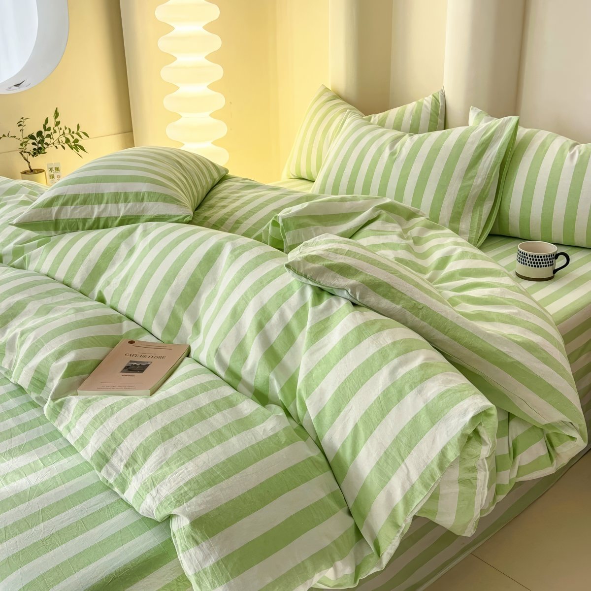 Simple Pastel Striped Bedding Set