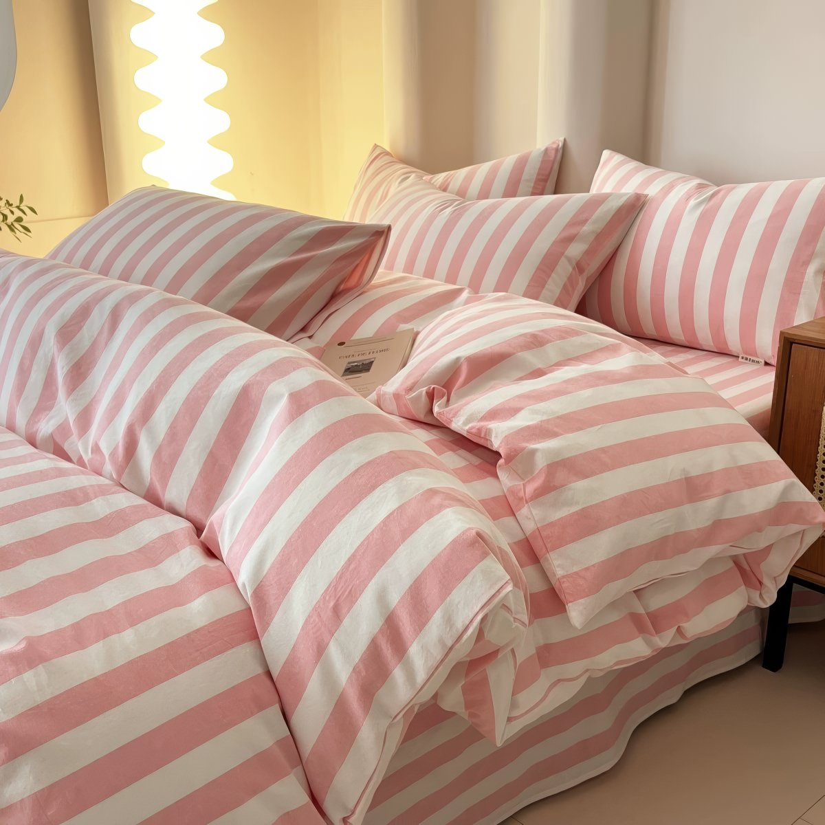 Simple Pastel Striped Bedding Set