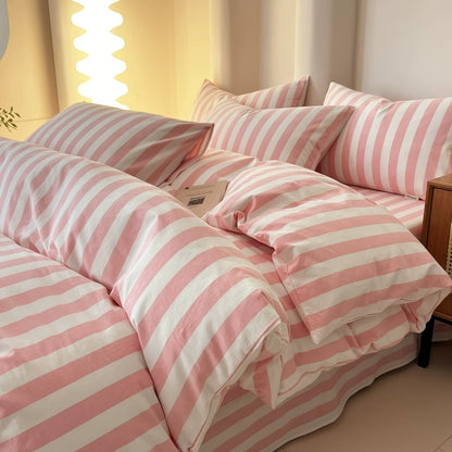 Simple Pastel Striped Bedding Set