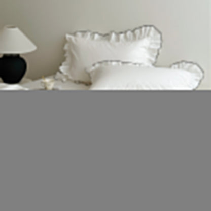 Parure de lit simple à volants blancs