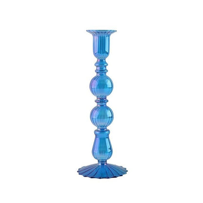 Sky Blue Glass Candle Holder AESTHETIC_Danish Pastel blown glass candleholder SUB CATEGORY_Desk Accessories