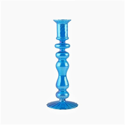 Sky Blue Glass Candle Holder AESTHETIC_Danish Pastel blown glass candleholder SUB CATEGORY_Desk Accessories