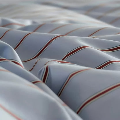 Slate Blue Pinstripe Bedding Set