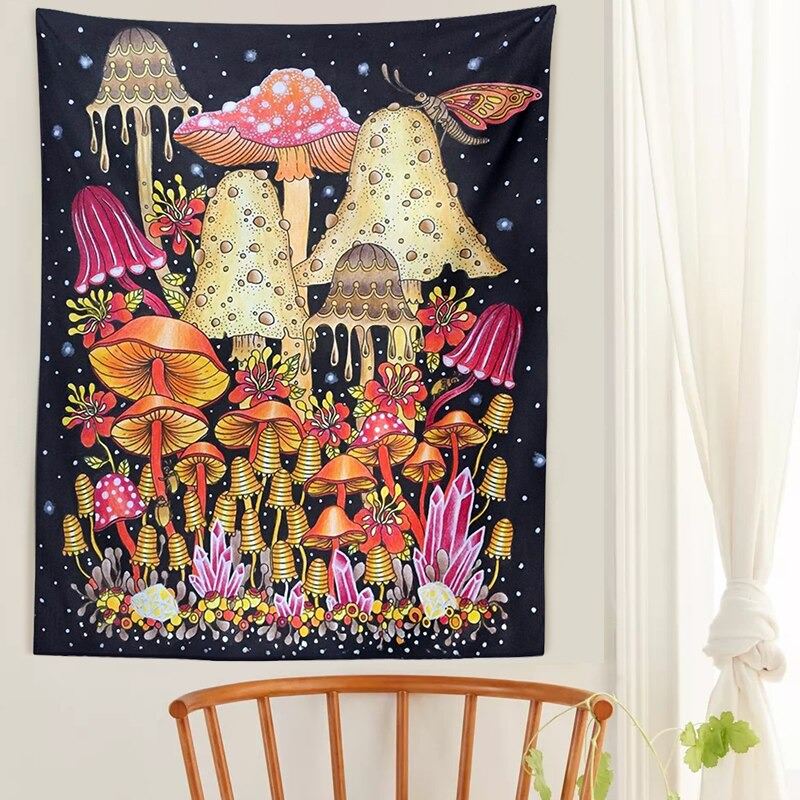 Sluggy Mushrooms Tapestry AESTHETIC_Mushroom AESTHETIC_Witchcore SUB CATEGORY_Tapestries