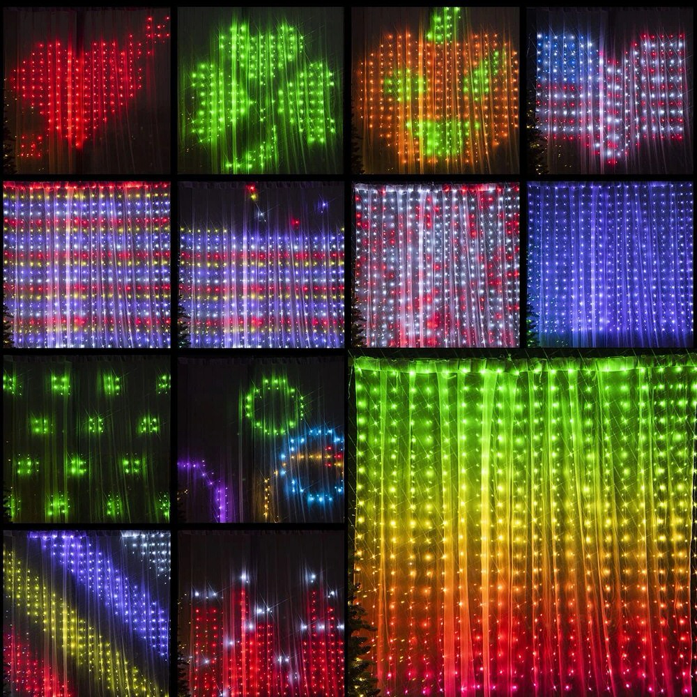 Luzes LED de cortina inteligente