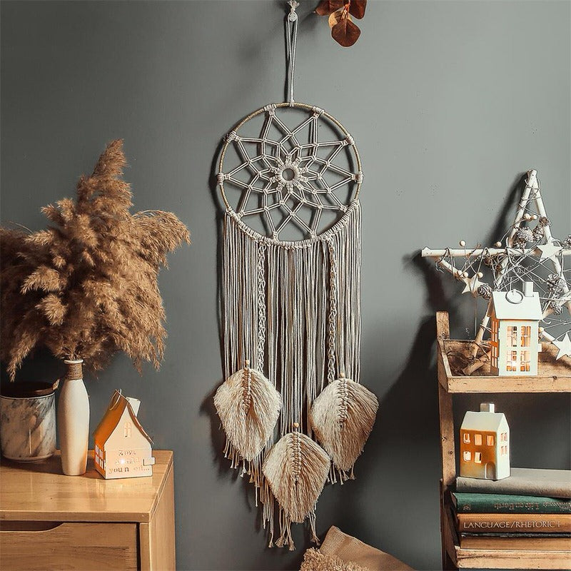 Snowflake Fringe Macrame Dreamcatcher AESTHETIC_Boho macrame hanging SUB CATEGORY_Wall Decor