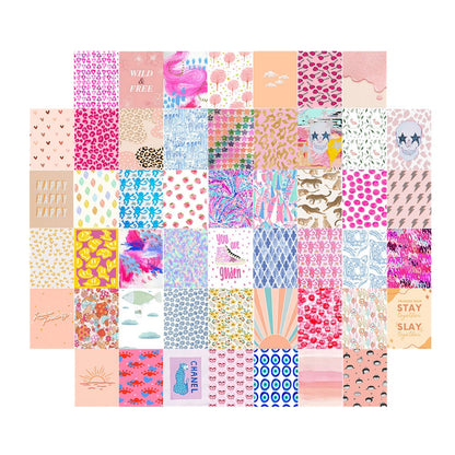 Preppy Patterns Wall Collage Cards AESTHETIC_Soft Girl SUB CATEGORY_Poster Cards