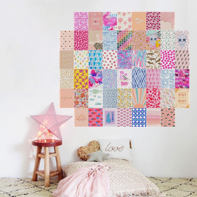 Preppy Patterns Wall Collage Cards AESTHETIC_Soft Girl SUB CATEGORY_Poster Cards