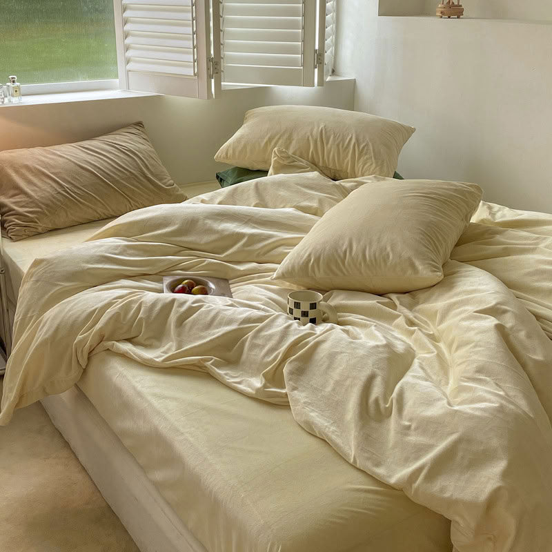 Solid Color Velvet Bedding Set