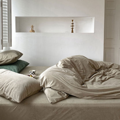 Solid Color Velvet Bedding Set