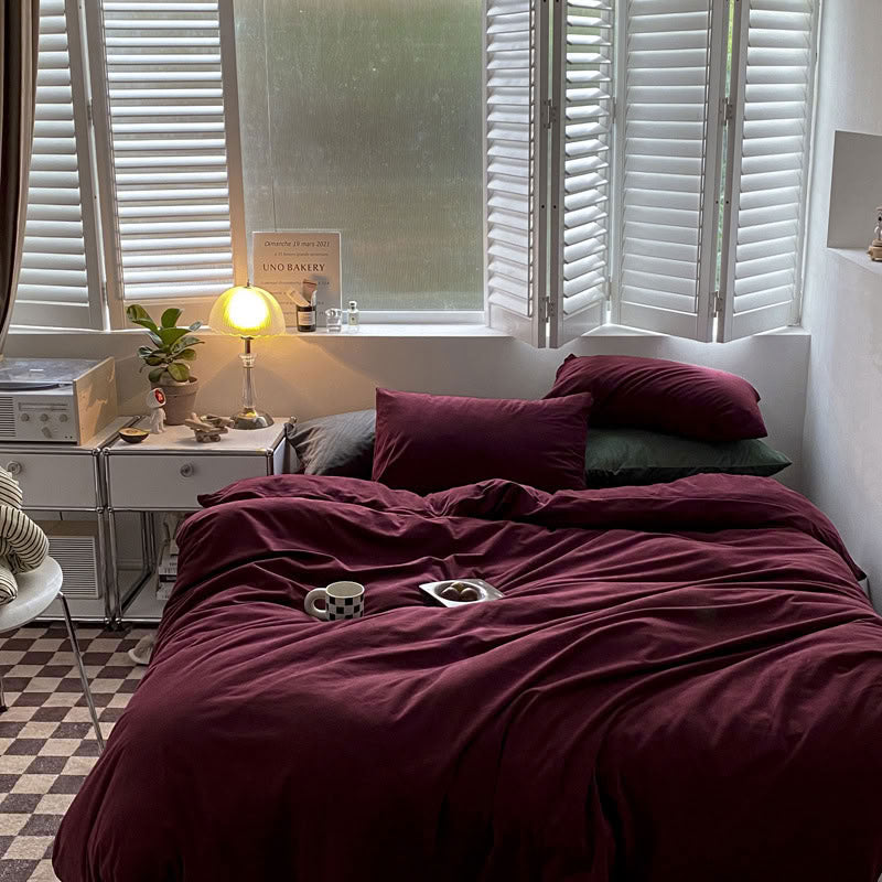 Solid Color Velvet Bedding Set