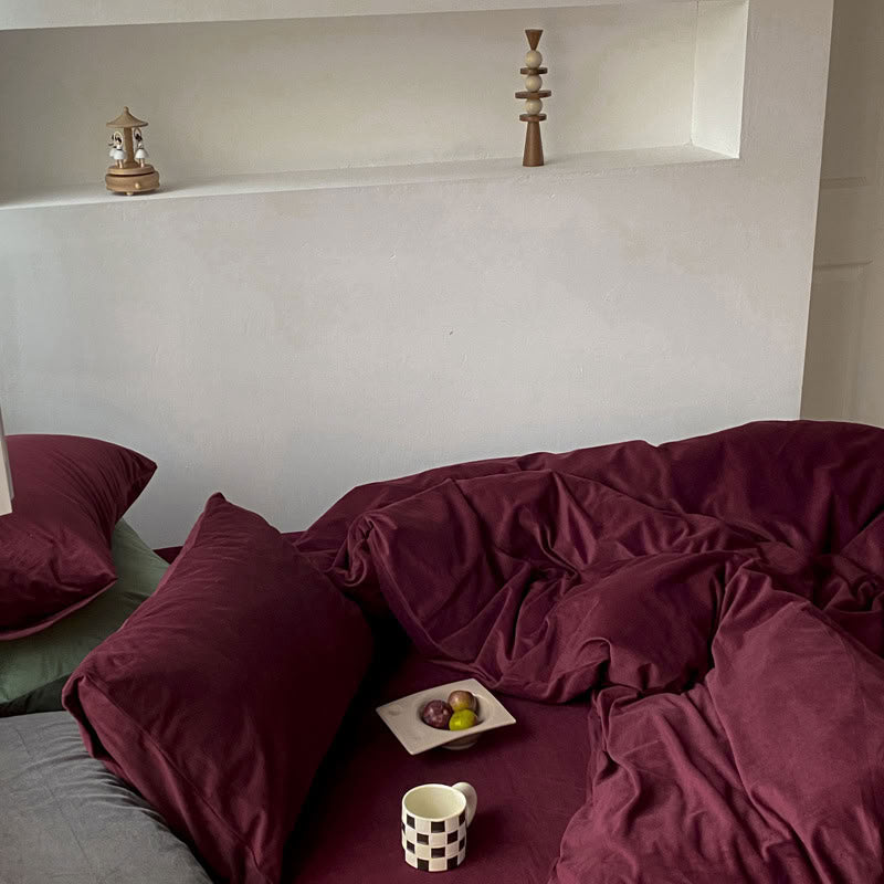 Solid Color Velvet Bedding Set