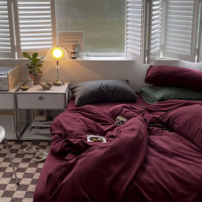 Solid Color Velvet Bedding Set