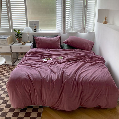 Solid Color Velvet Bedding Set