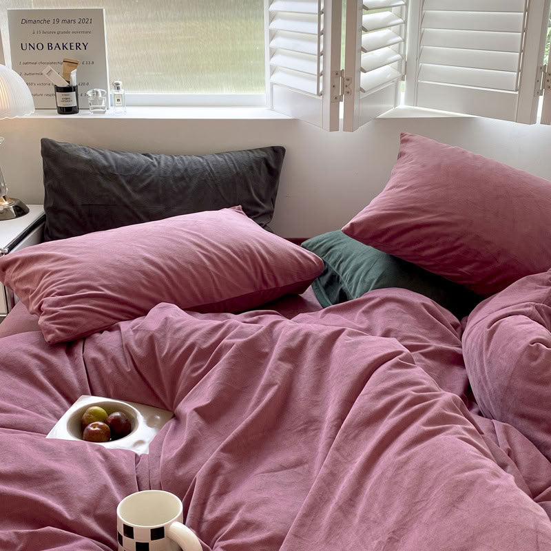 Solid Color Velvet Bedding Set