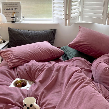 Solid Color Velvet Bedding Set