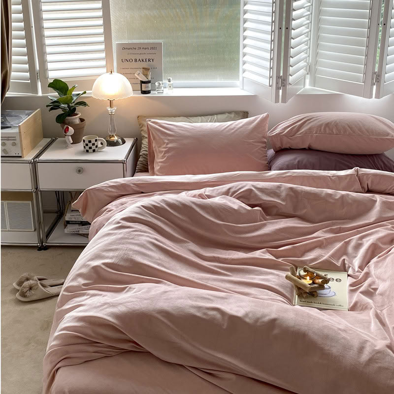 Solid Color Velvet Bedding Set