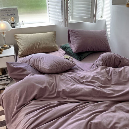 Solid Color Velvet Bedding Set