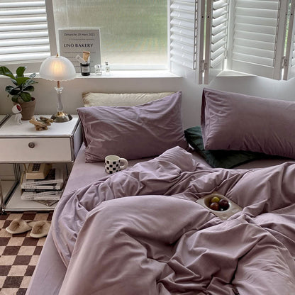 Solid Color Velvet Bedding Set