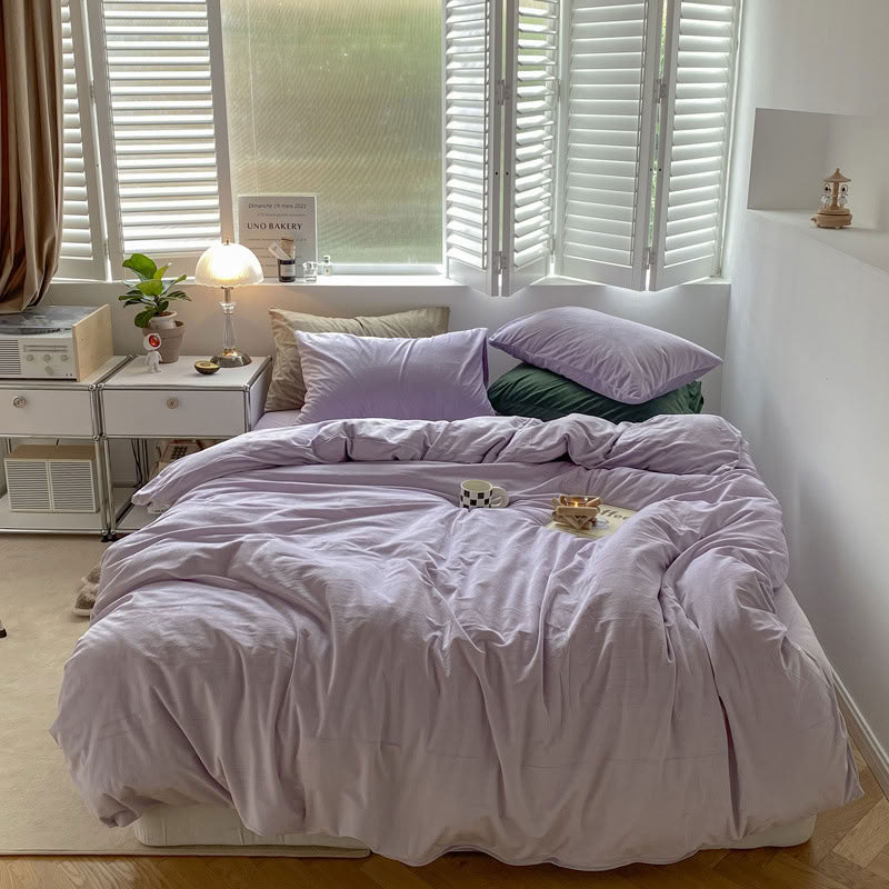 Solid Color Velvet Bedding Set