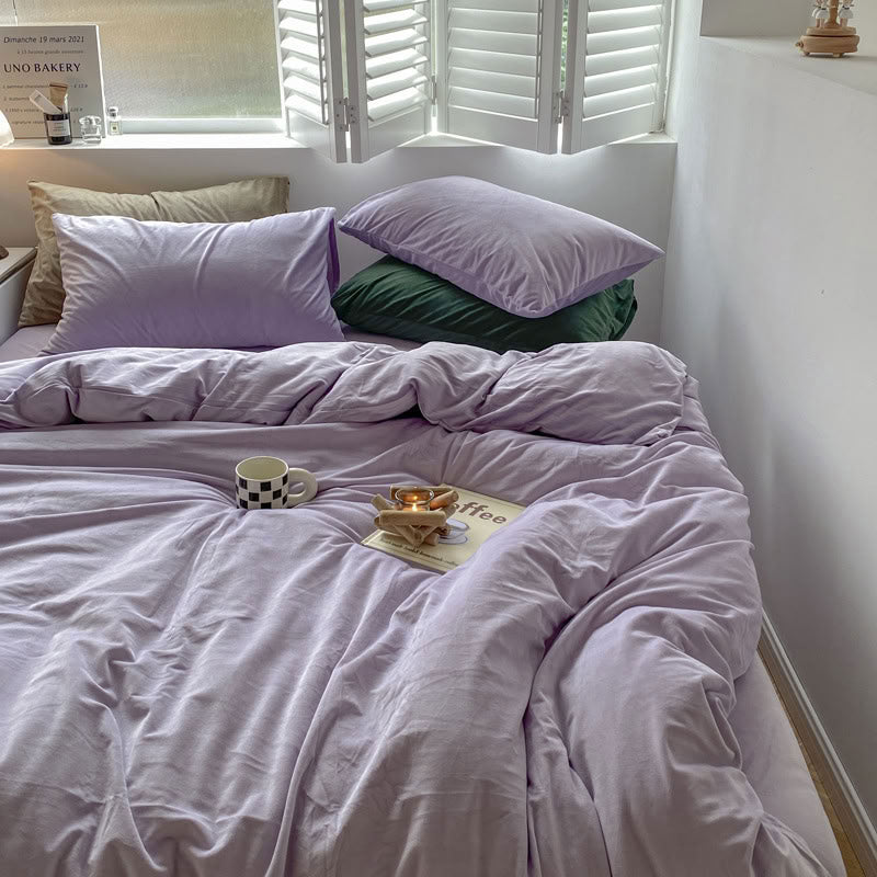 Solid Color Velvet Bedding Set