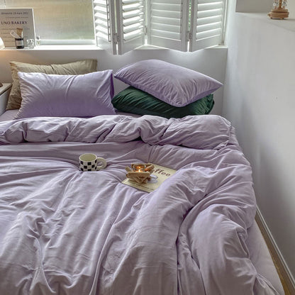 Solid Color Velvet Bedding Set