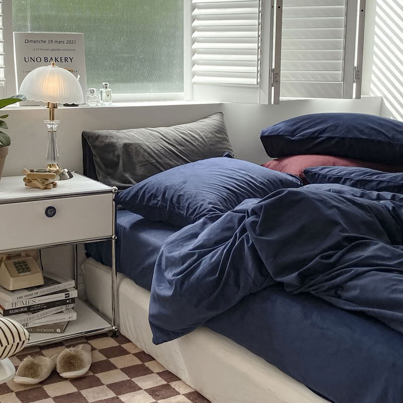 Solid Color Velvet Bedding Set