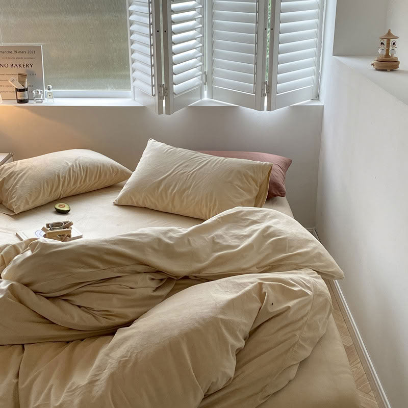 Solid Color Velvet Bedding Set