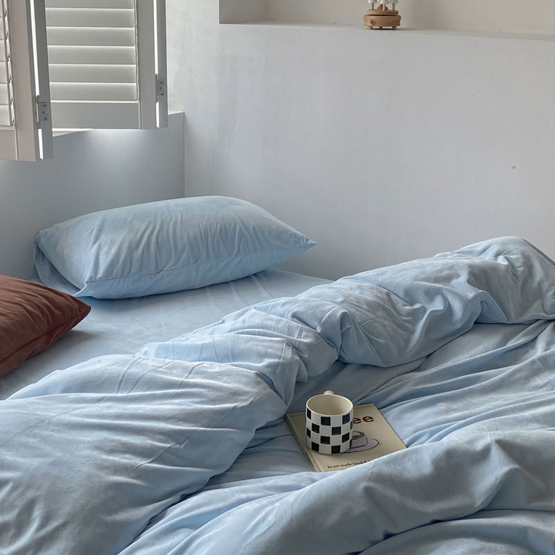 Solid Color Velvet Bedding Set