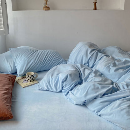 Solid Color Velvet Bedding Set