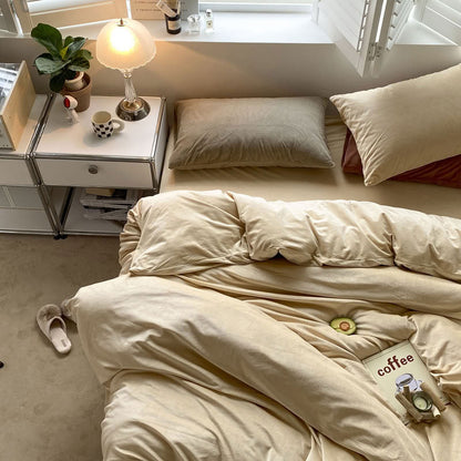Solid Color Velvet Bedding Set