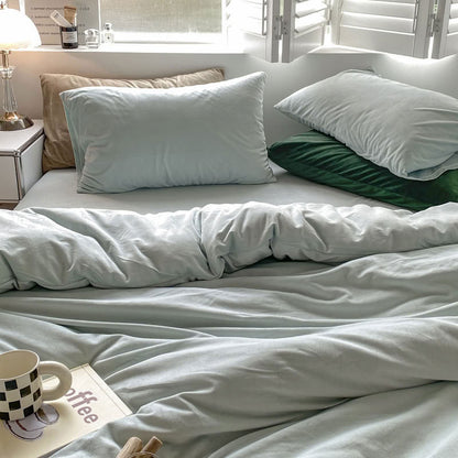 Solid Color Velvet Bedding Set