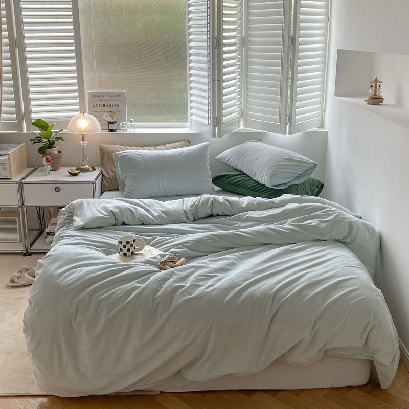Solid Color Velvet Bedding Set
