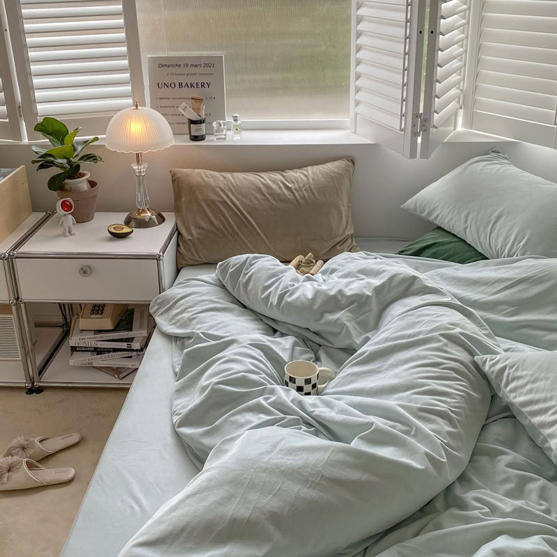 Solid Color Velvet Bedding Set