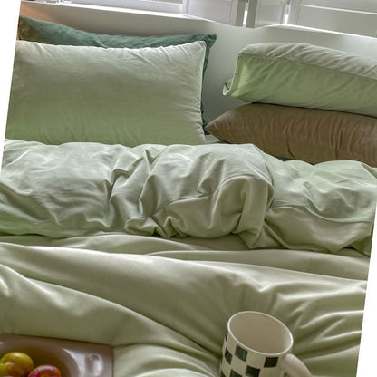 Solid Color Velvet Bedding Set