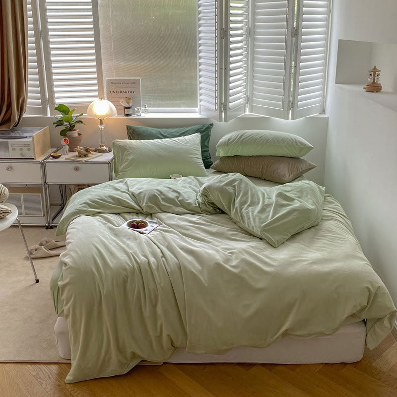 Solid Color Velvet Bedding Set